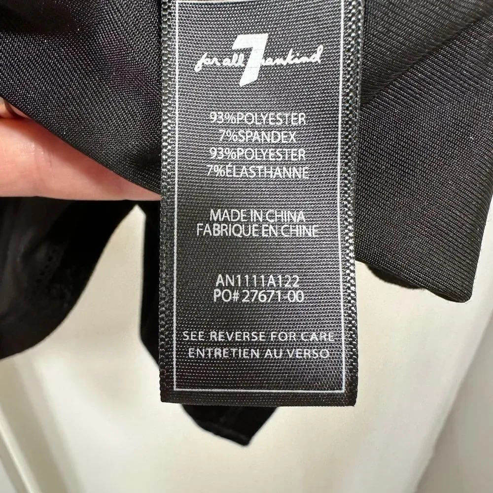 7 FOR ALL MANKIND Women’s Zip Front Velvet-Like Cami Black Size Small